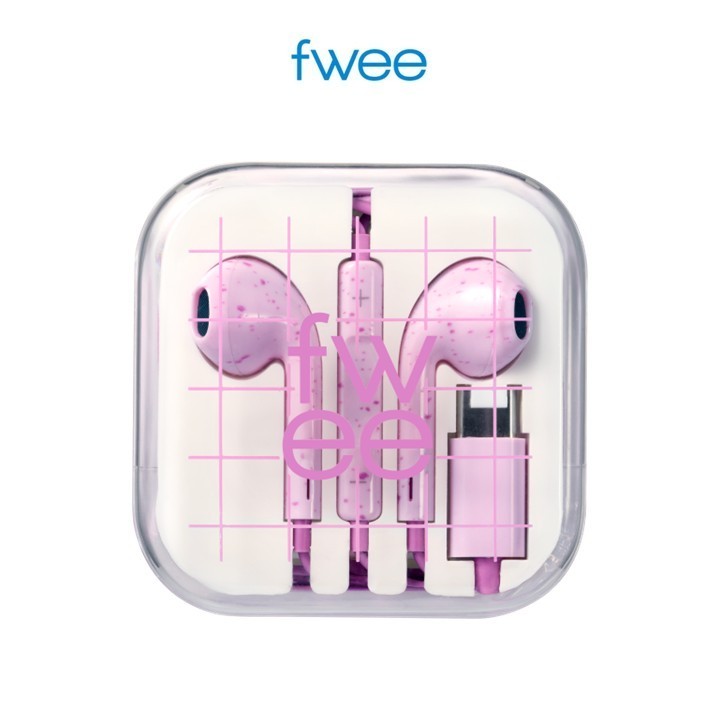 (GWP) fwee Purple Dotted Wired Earphone (C-Type)