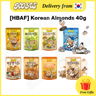 [HBAF] Snack Hạnh Nhân Vị Mini Hàn Quốc – Bơ Mật Ong / Wasabi / Injeolmi / Cheddar Pretzel | 40g