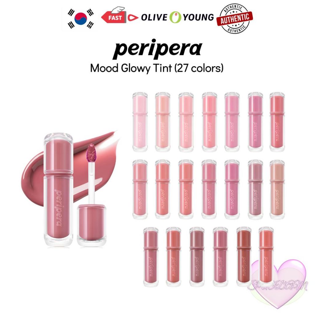 [hàn quốc] mực peripera Mood Glowy Tint 4g (27 màu) / idol tint hàn quốc k-pop