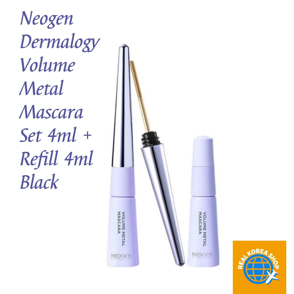 Neogen Dermalogy Volume Metal Mascara Set ( 4ml + Refill 4ml), Black,Bộ Mascara Kim Loại Neogen Derm