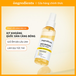 ONGREDIENTS Skin Barrier Glow Mist, Xịt dưỡng da mặt hai lớp, Glutathione nguyên chất 98%, Multi-Peptide, Centella, Xịt siêu mịn, Làm mát, Da khô và nhạy cảm, Chăm sóc da Hàn Quốc, 3,38