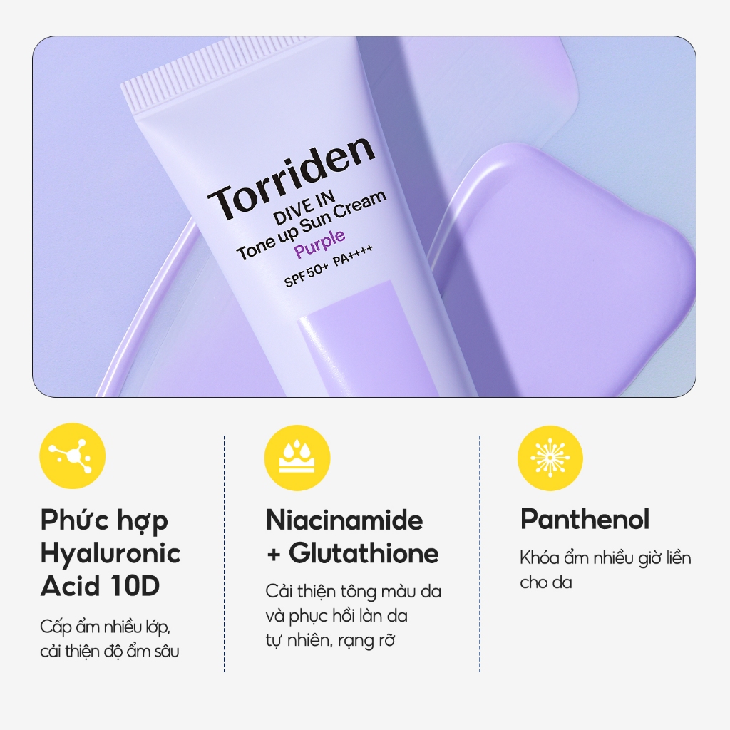 [Torriden Chính hãng] Kem chống nắng nâng tông da Dive-In, 60ml, Sun Cream | BigBuy360 - bigbuy360.vn