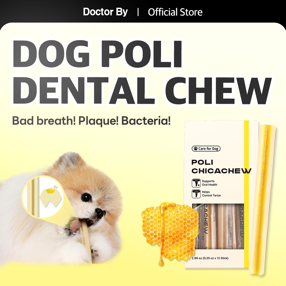[Doctor By] POLI DENTAL CHEW Dog Dental Treats Kem đánh răng Kẹo cao su có keo ong Hỗ trợ răng miệng