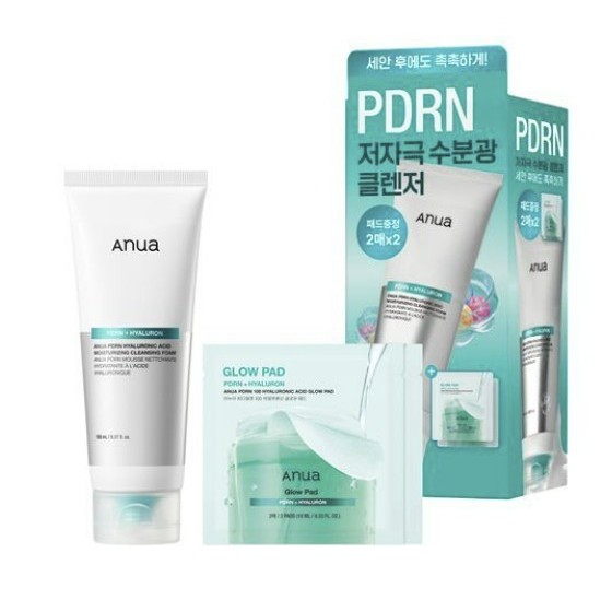 ANUA PDRN Hyaluronic Acid Moisture Cleaning Foam 150ml (+ PDRN Toner Pad 2ea × 2)