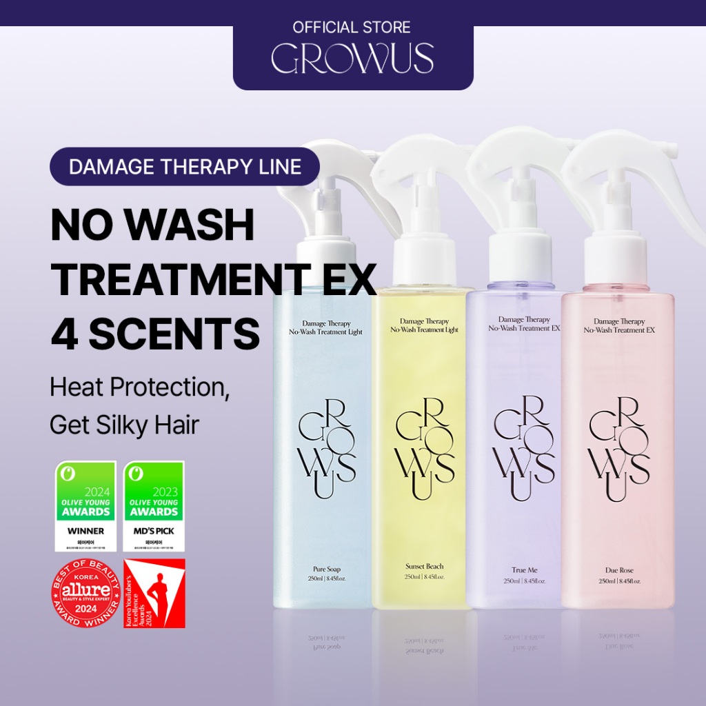 [GROWUS Official] Damage Therapy Kem dưỡng tóc không xả 250ml | 4 mùi hương, 2 phiên bản EX & Light 