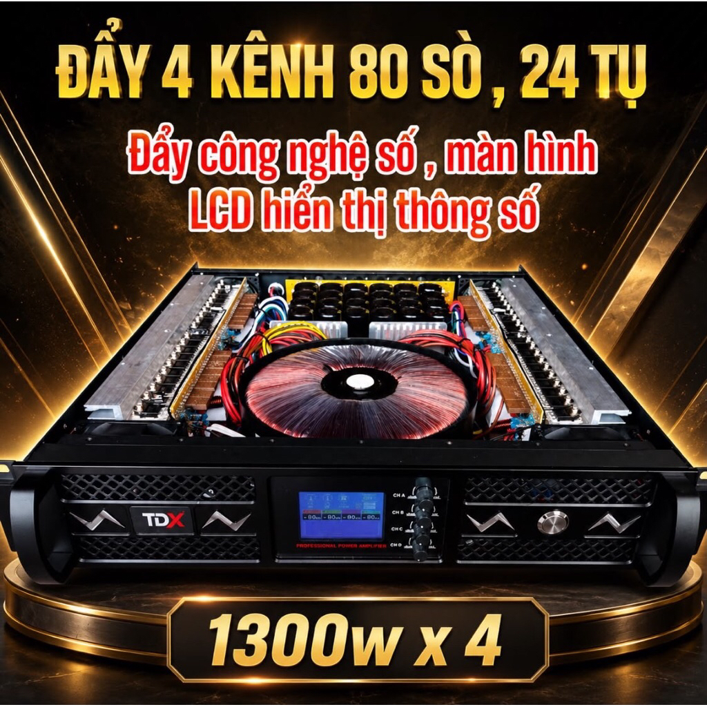 Cục Đẩy 4 Kênh 80 Sò -24Tụ.6000W