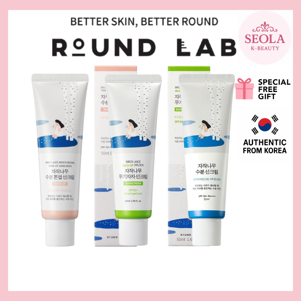 [ROUND LAB] Birch Juice Sunscreen Collection / Kem chống nắng (Moisturizing, Mild-Up, Tone-Up)