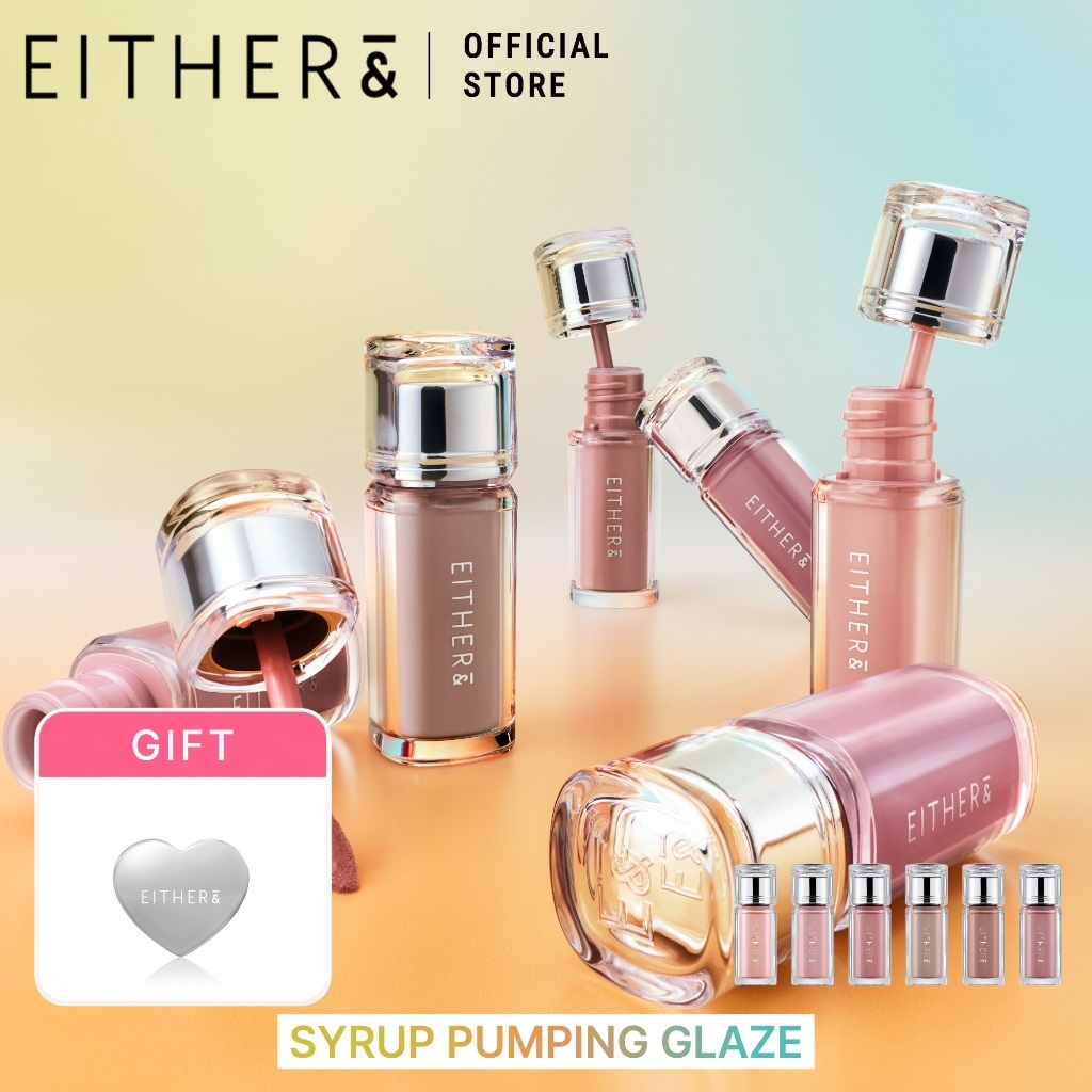 EITHER & Syrup Pumping Glaze – Son bóng căng mọng
