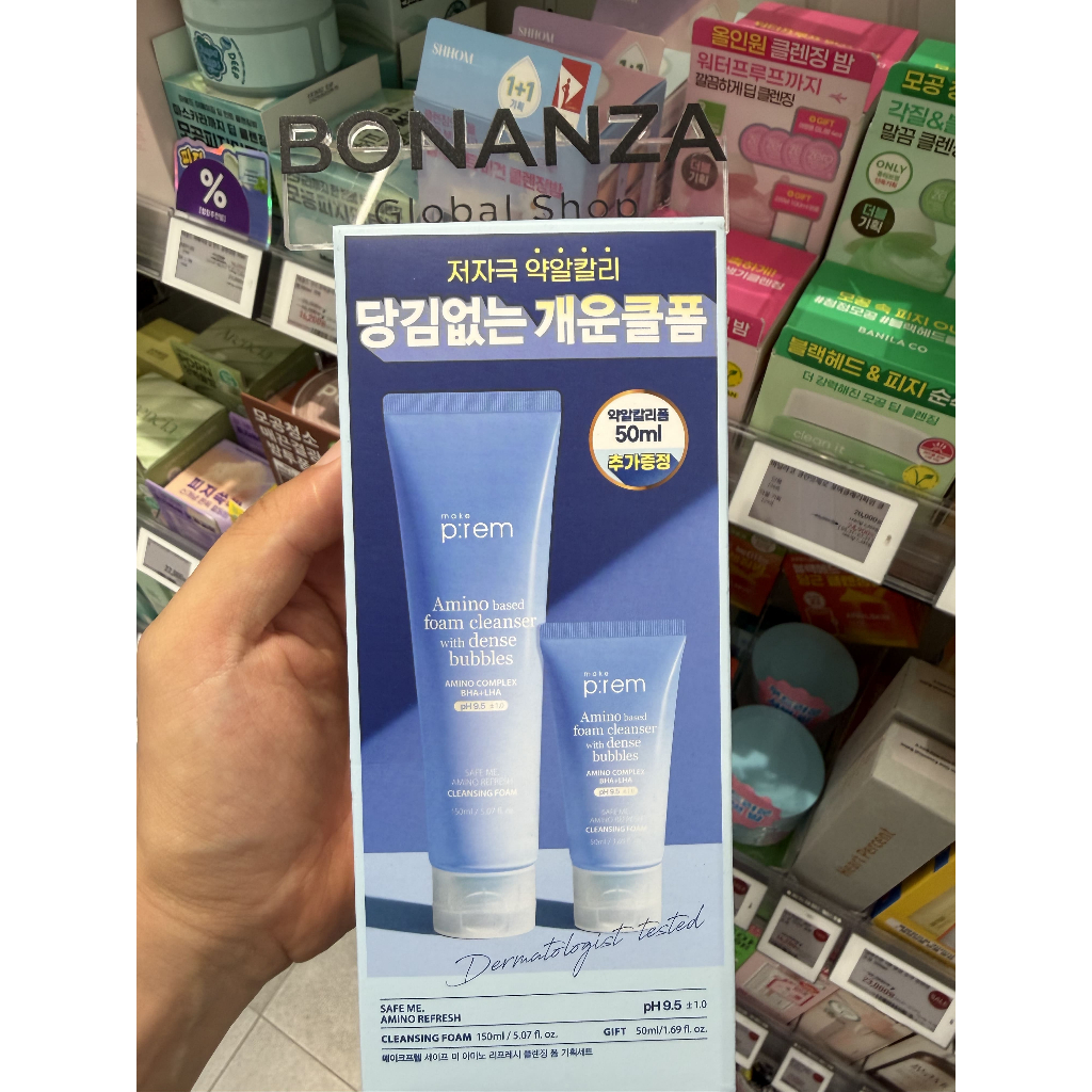 Make p: rem Safe Me Amino Refresh Cleanment Foam 150ml + Bộ 50ml | Sữa rửa mặt Hàn Quốc | Thói quen 