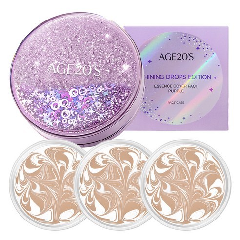 AGE20 's New Original Essence Cover Fact Shining Drops Edition Tím No.21 White Latte (1 Case + 3 Ref