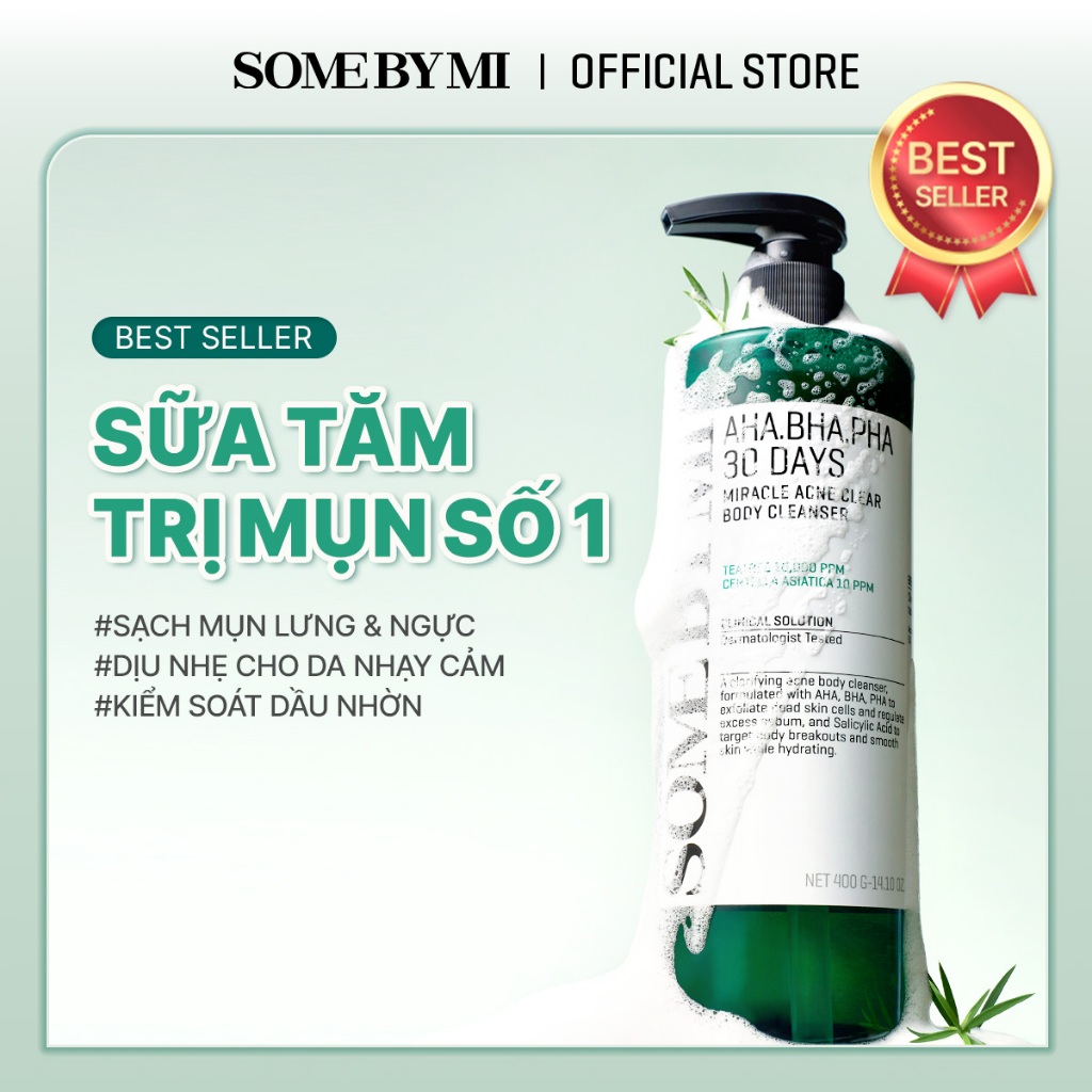 [SOMEBYMI] Sữa Tắm Giảm Mụn AHA BHA PHA 30 Days Miracle Acne Clear Body Cleanser 400g