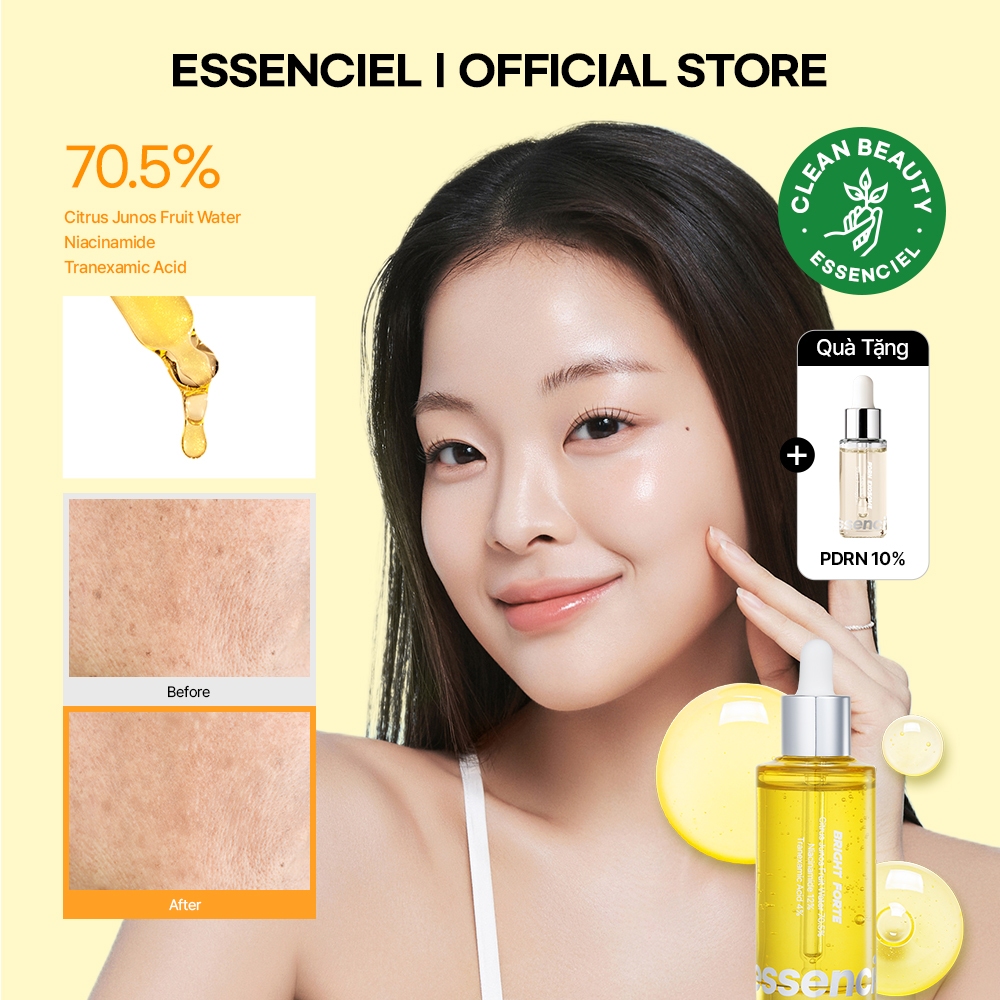 Chính Hãng Serum Essenciel Bright Forte 50ml – Niacinamide 12% + TXA 4% – Dưỡng Sáng Da, Mờ Thâm Nám & Dưỡng Ẩm Hàn Quốc