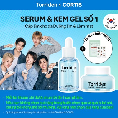 [Torriden & CORTIS] [SET] Serum và kem dưỡng làm dịu da DIVE IN, 50ml+100ml