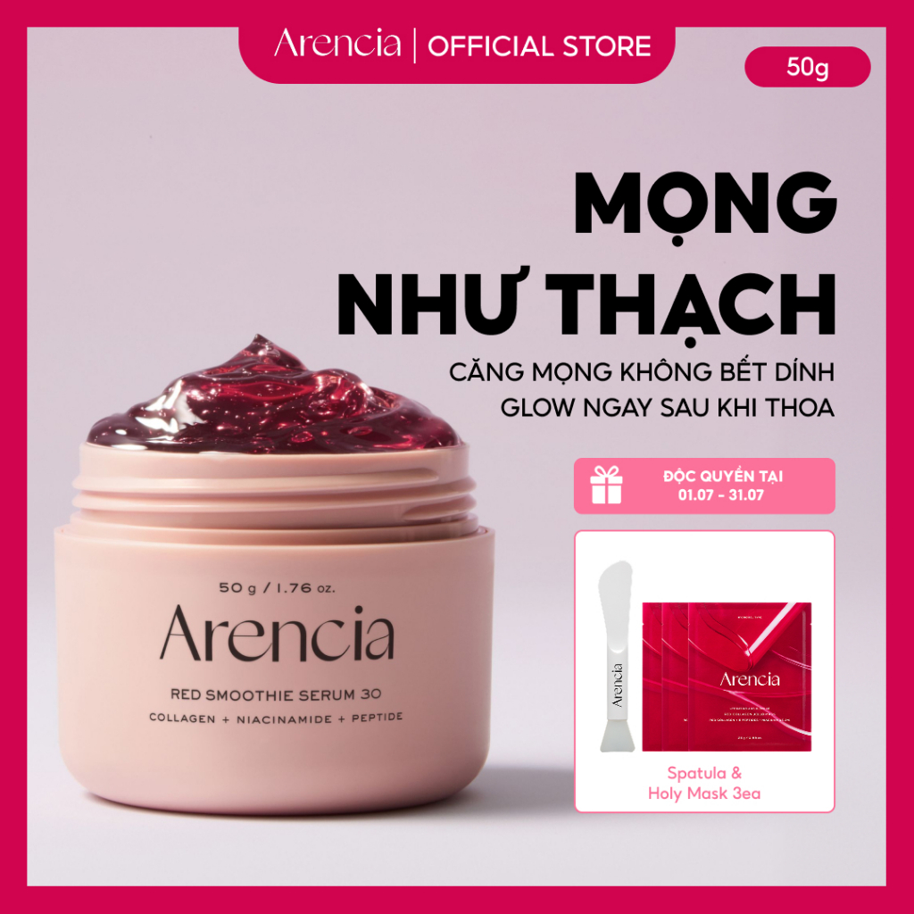 [Arencia] Serum Smoothie Đỏ 50g – Da Glow Căng Bóng