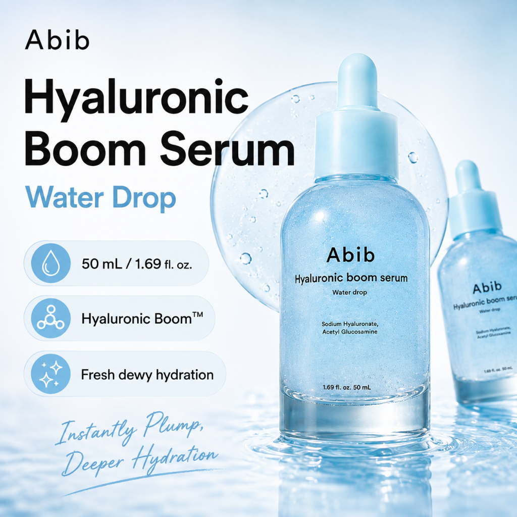 [Abib] Hyaluronic Boom Serum Water Drop 50ml | Serum dưỡng ẩm sâu Glow