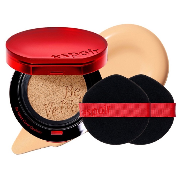 Espoir Be Velvet Cover Cushion + Puff 2p Face Makeup Cushion K Beauty
