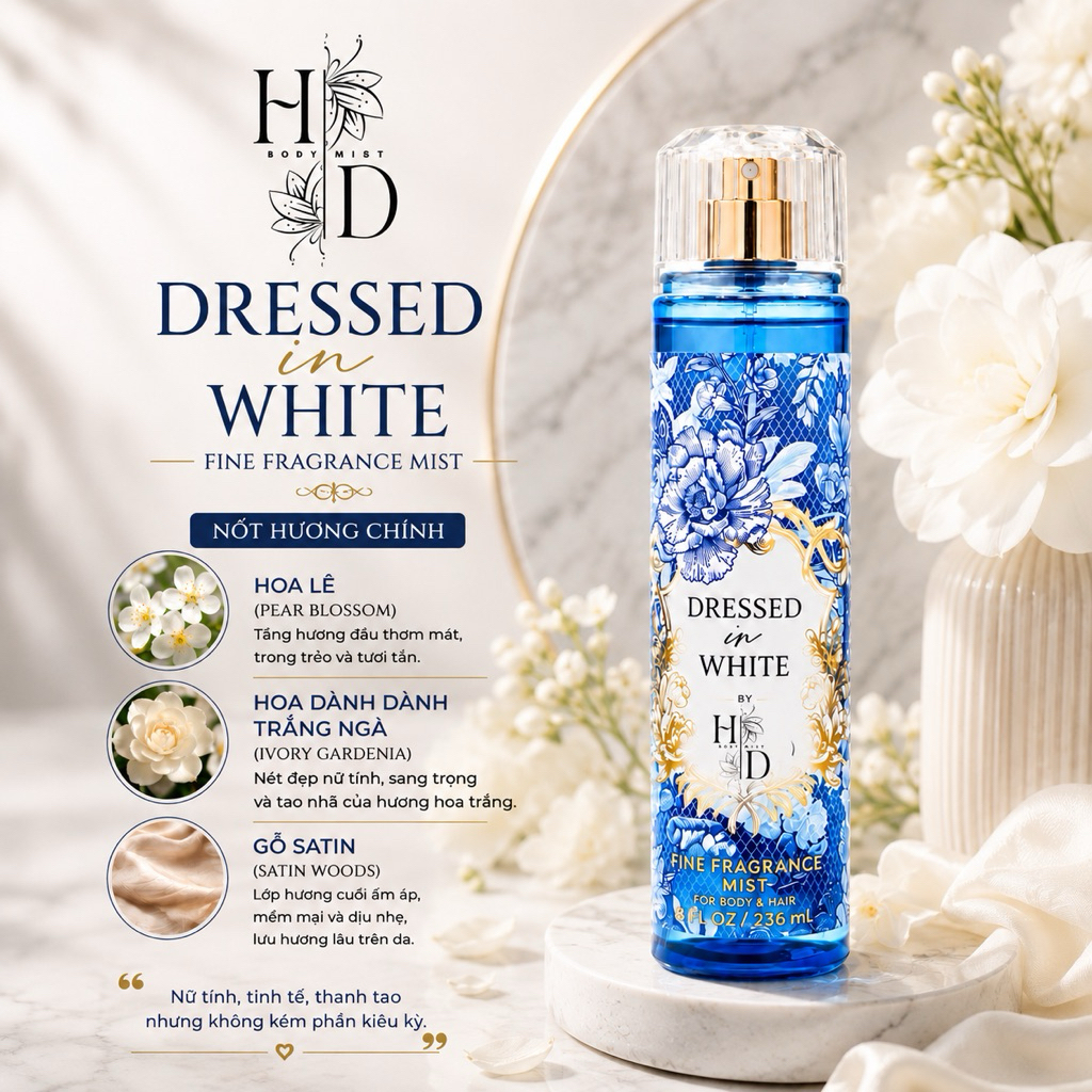 TESTER DRESSED IN WHITE- LOVELY DREAMER Xịt thơm body mist