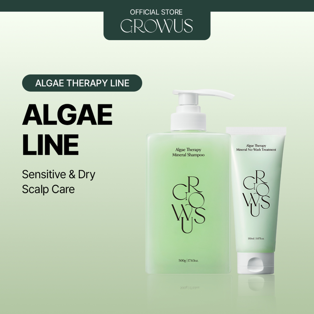 [GROWUS Official] Dòng Algae Therapy (Dầu gội Algae 500g, Kem dưỡng Algae 150ml) | PDRN, Rong biển H