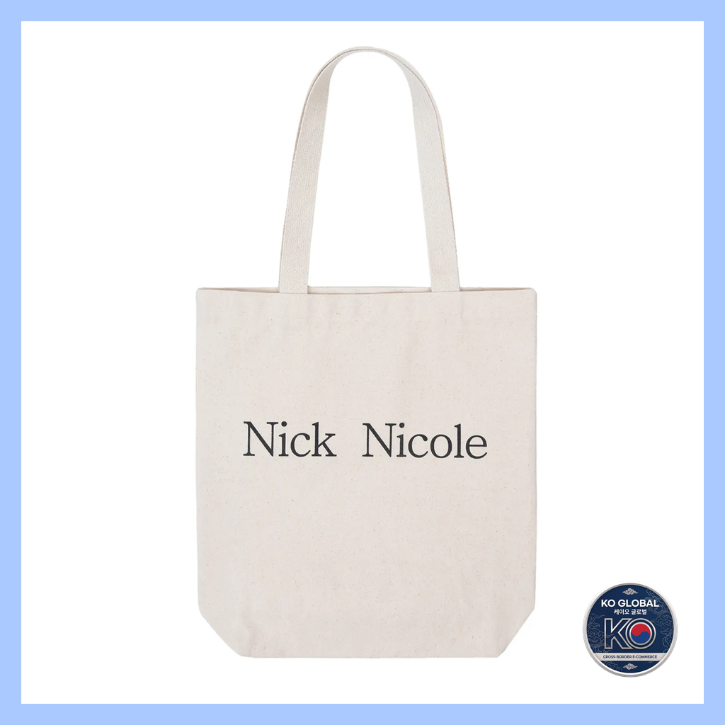 [Hàng có sẵn 🇰🇷] Túi vải sinh thái NICK & NICOLE (Bột yến mạch / Đen) / Túi đeo vai tối giản 37cm