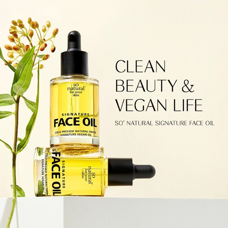[So Natural] Dầu mặt Signature 30ml Dầu ép lạnh 100% thuần chay Nuôi dưỡng độ ẩm & Chăm sóc phát sán