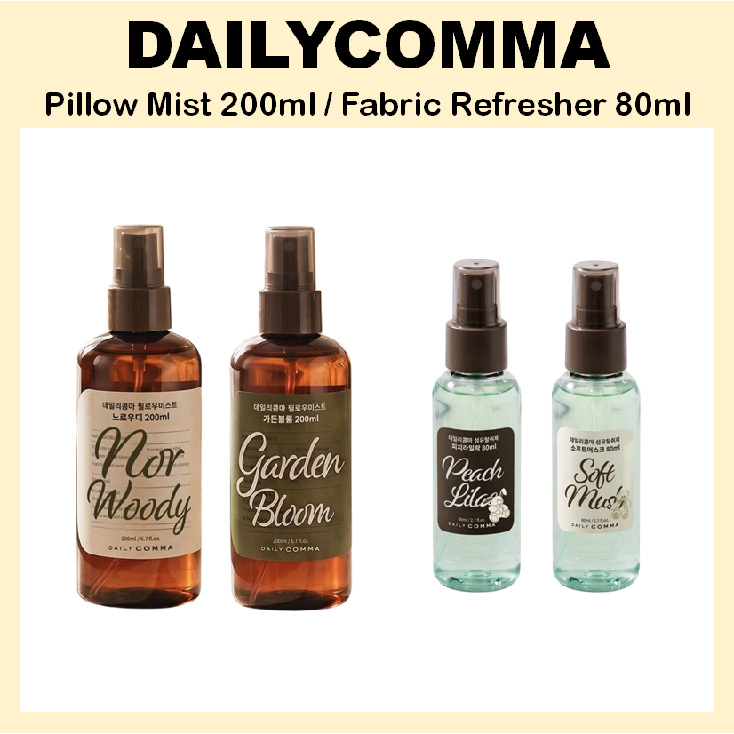 [DAILYCOMMA] Pillow Mist 200ml (Nor Woody / Garden Bloom) / Fabric Refresher 80ml (Peach Lilac / Sof
