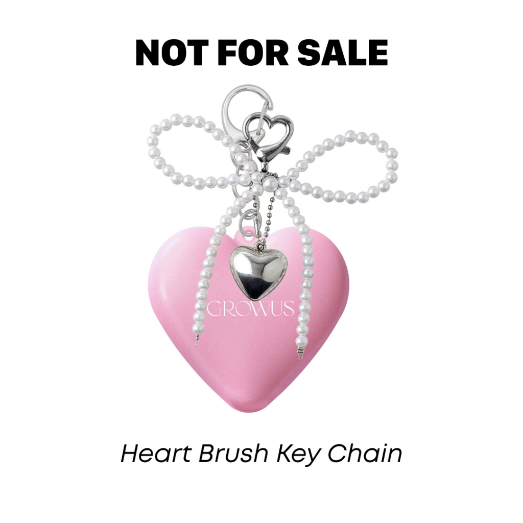 [GROWUS Official] KHÔNG BÁN RIÊNG - Quà tặng móc khóa bàn chải hình trái tim | Heart Brush Keychain