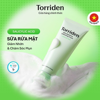 [Torriden Chính hãng] Sữa rửa mặt tạo bọt làm sạch da BALANCEFUL CICA, 150ml , Cleansing Foam