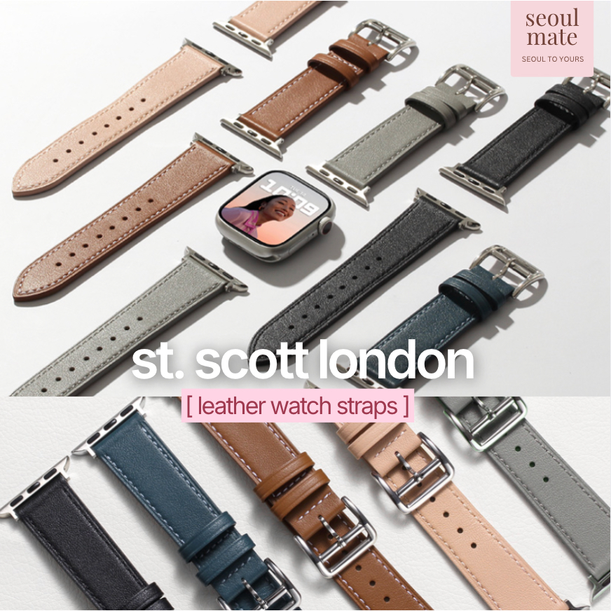 [từ Hàn Quốc] ST. Dây đeo đồng hồ bằng da SCOTT LONDON cho Apple Watch