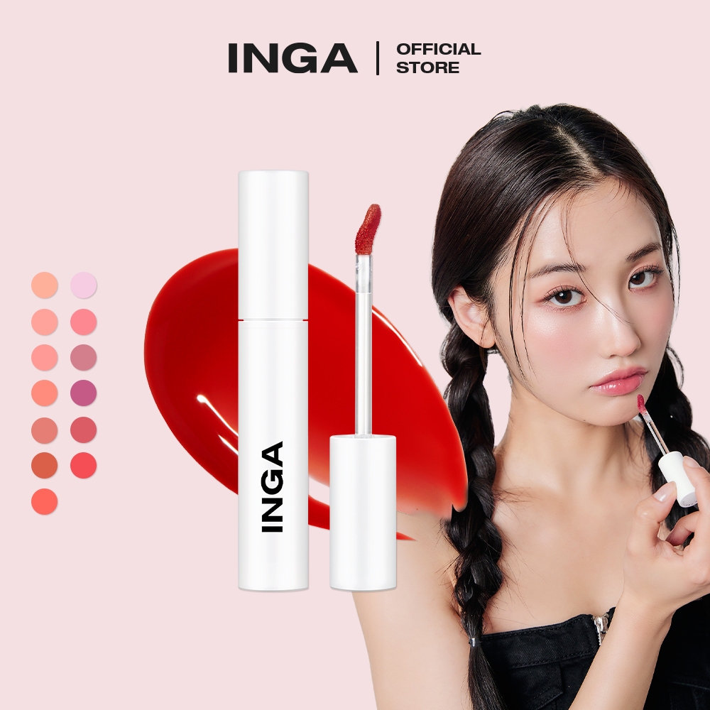 Inga Glassy Water Glow Lip Tint (SNOWY 13 màu)