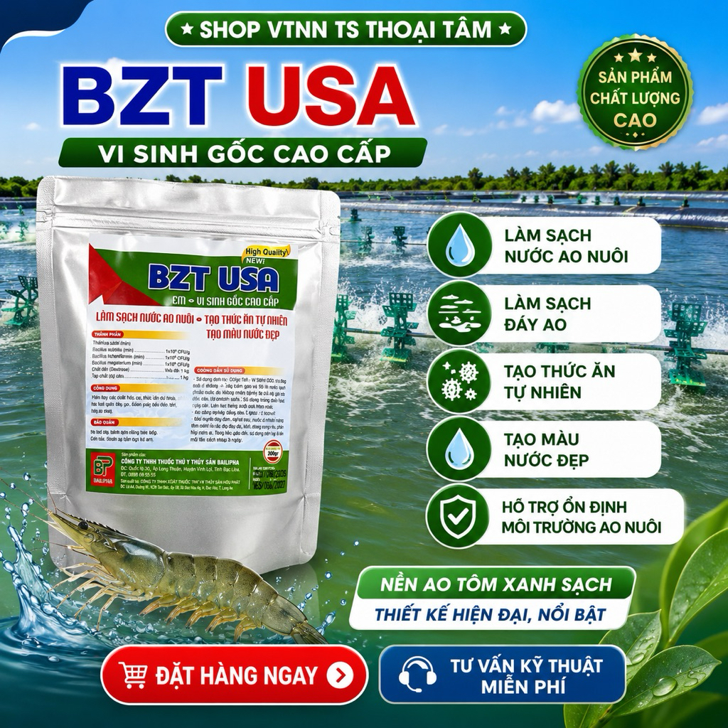 Bzt Usa - Vi Sinh Gốc Cao Cấp Làm Sạch Nước Ao Chất Lượng Cao
