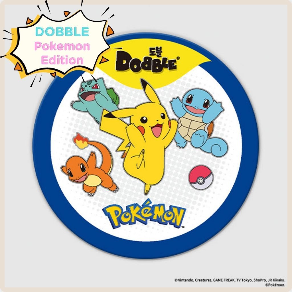 DOBBLE Pokemon Edition Card Game Board Game Family Party Tin Case Set 55 Thẻ