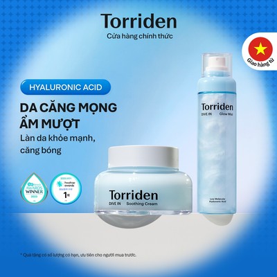 [Torriden Chính hãng] [SET] Kem làm dịu da + Xịt dưỡng căng bóng DIVE IN, 100ml+120ml