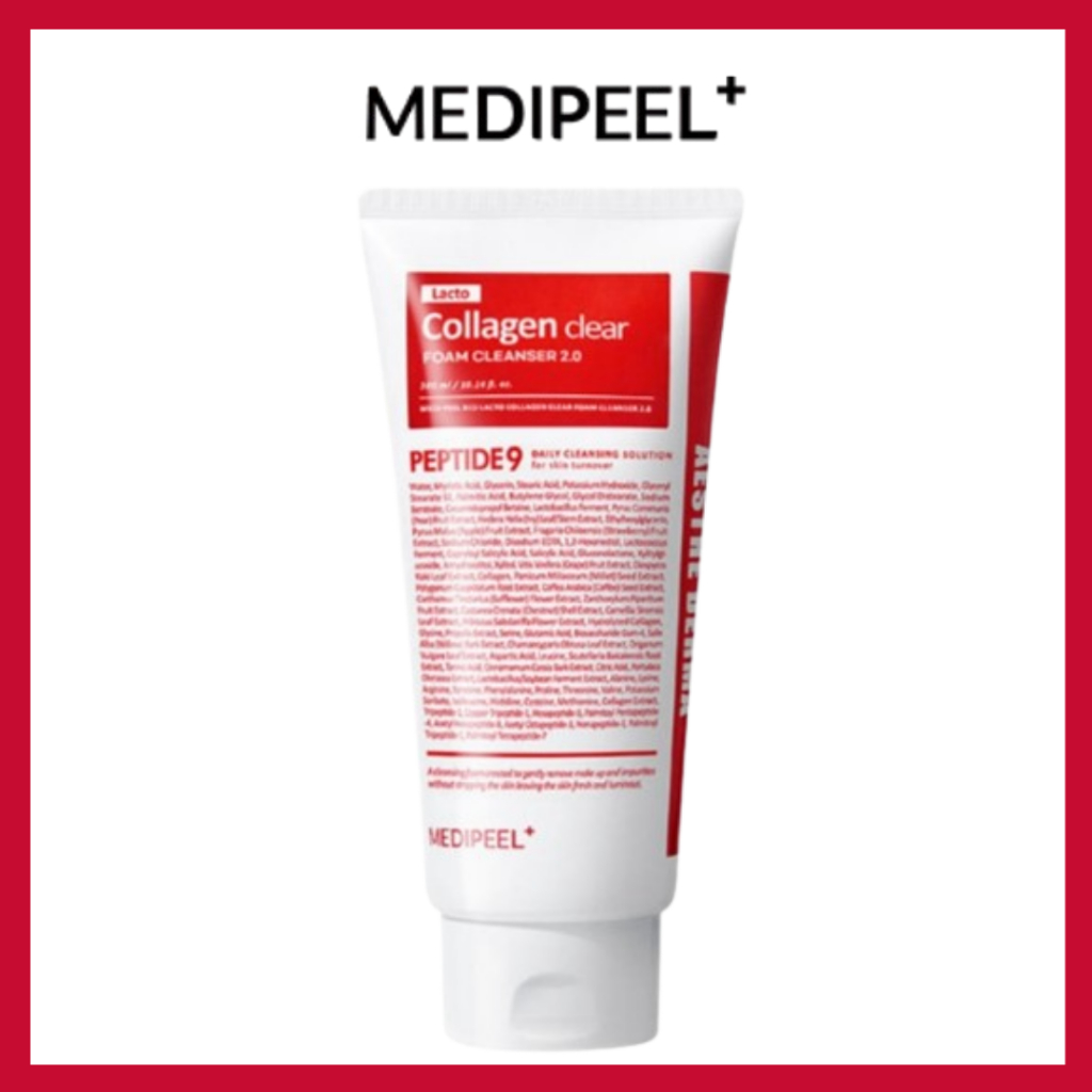 [MEDIPEEL] Sữa rửa mặt trong suốt Red Lacto Collagen 2.0 120ml | Sữa rửa mặt Hàn Quốc | Làm sạch lỗ 