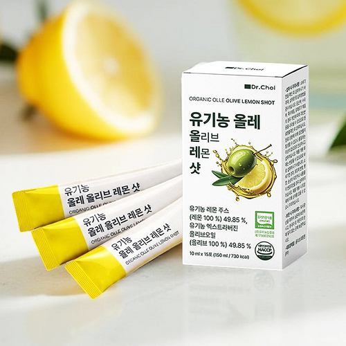 [Korea Hit] Tiến sĩ Choi Organic Ole Shot Olive Lemon Shot 10g × 15 Gói (1 Hộp) EXP 2027. 09. 18