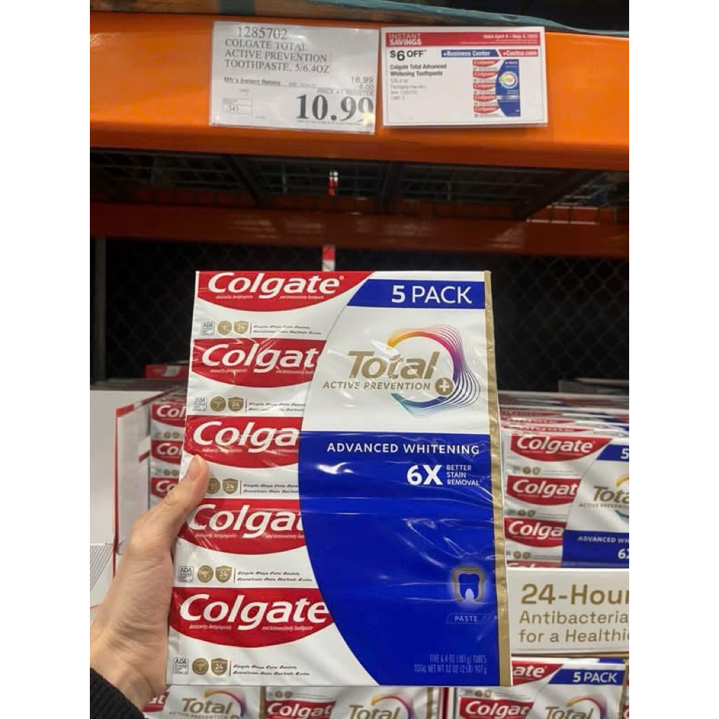 Hàng chuẩn Costco Mỹ - Kem đánh răng Colgate Total Advance Whitening (set 5 x 181g)