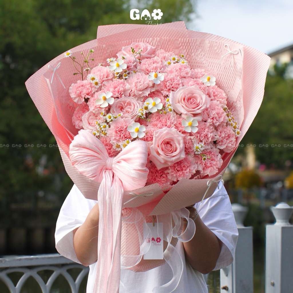 [HOẢ TỐC/HCM/HOA TƯƠI] [AA13504] Bó hoa phăng hồng mix hồng Ohara