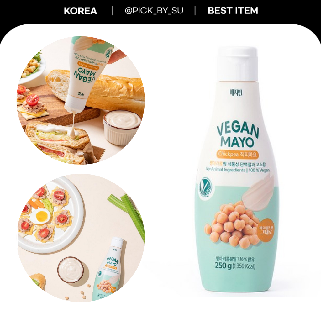Veggie Bean Chickpea Vegan Mayo Low Sugar Low Calo Trứng Không Có Thực Vật Mayonnaise 250g