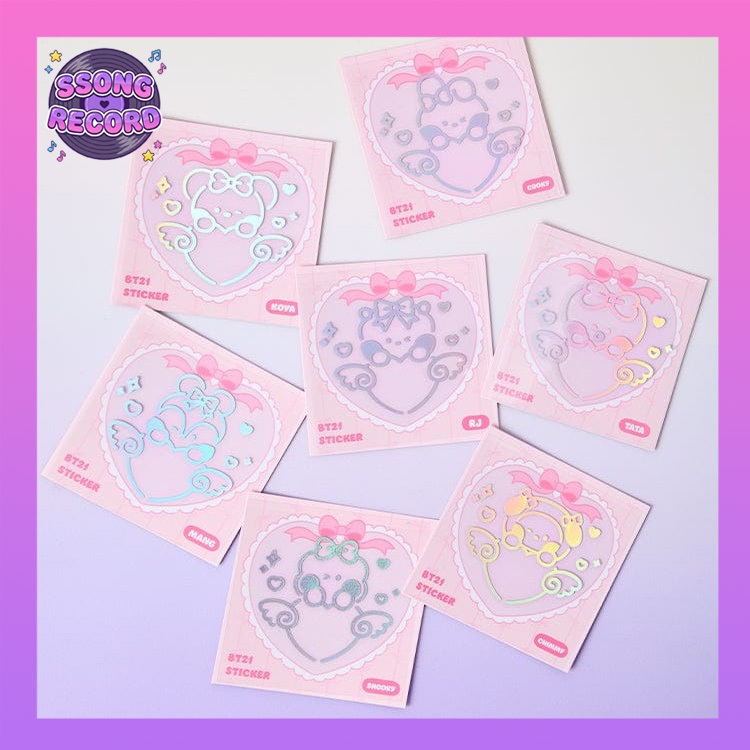 BT21 minini HOLOGRAM MEDIUM STICKER RIBBOND U (2EA)