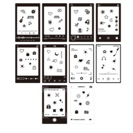 Nhãn dán khung Instagram phim Mini Instax 10 tờ