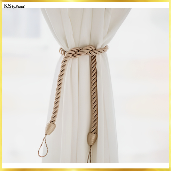 [Daiso Korea] Giá đỡ rèm dài màu be màu xanh lam