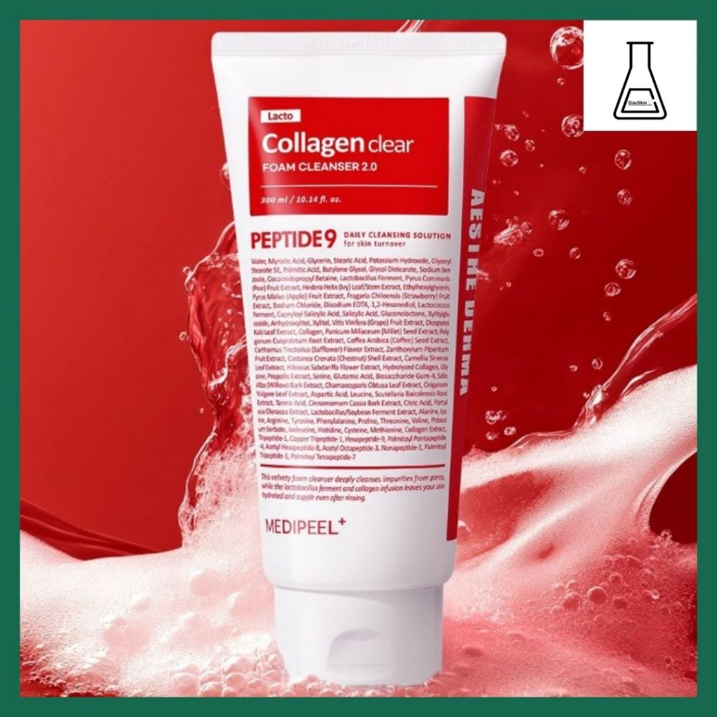 [MEDIPEEL] Sữa rửa mặt trong suốt Red Lacto Collagen, 300ml