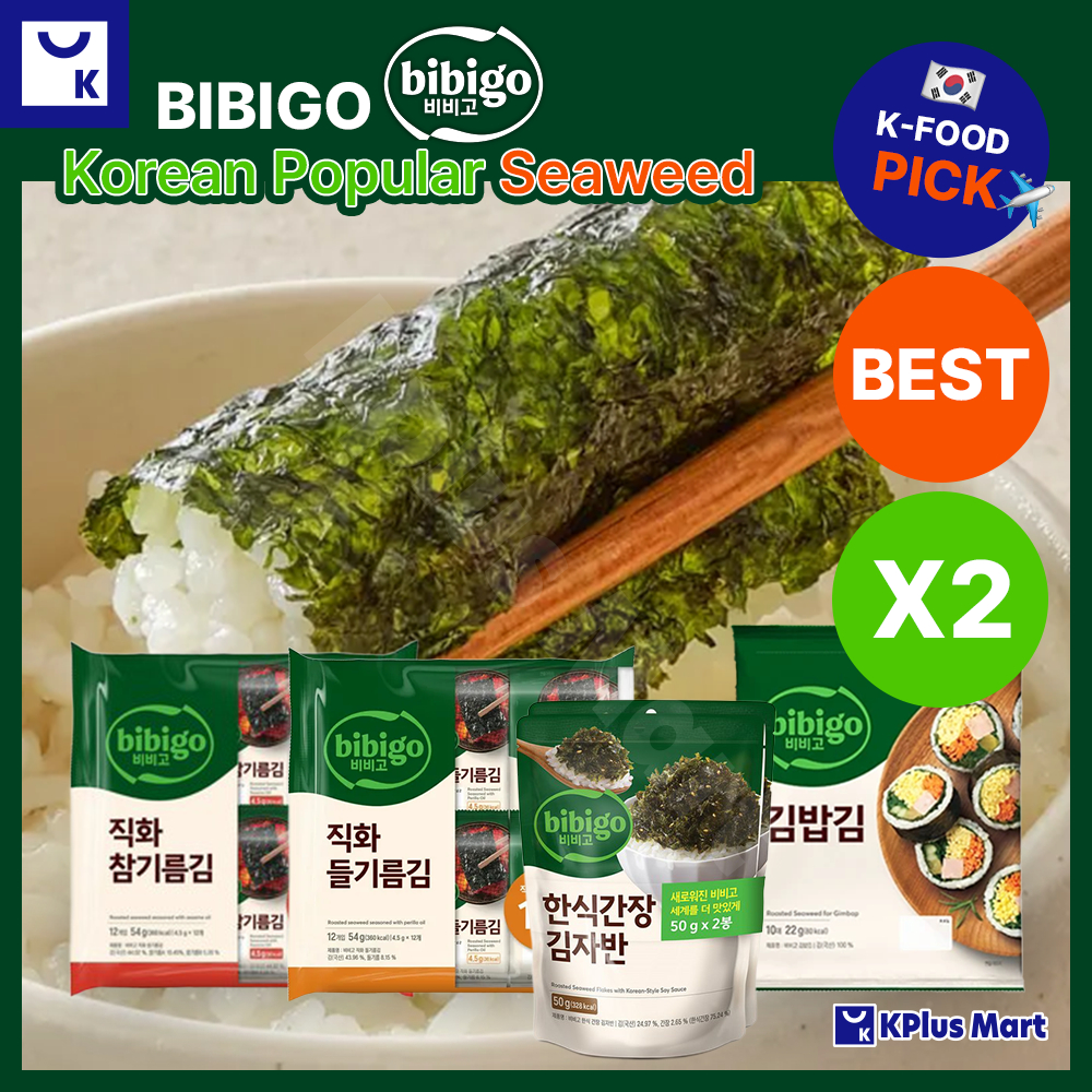 BIBIGO Rong Biển Phổ Biến Hàn Quốc (Nước Tương Rong Biển, Rong Biển Rang Gia Vị Với Dầu Mè, Dầu Peri