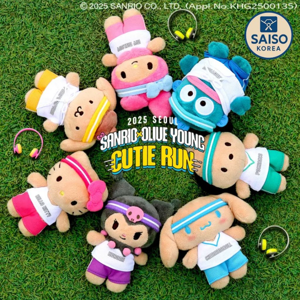 OLIVE YOUNG CUTIE RUN SANRIO Móc khóa HotDeal HELLOKITTY MYMELODY KUROMI POCHACCO CINNAMOROLL POMPOM