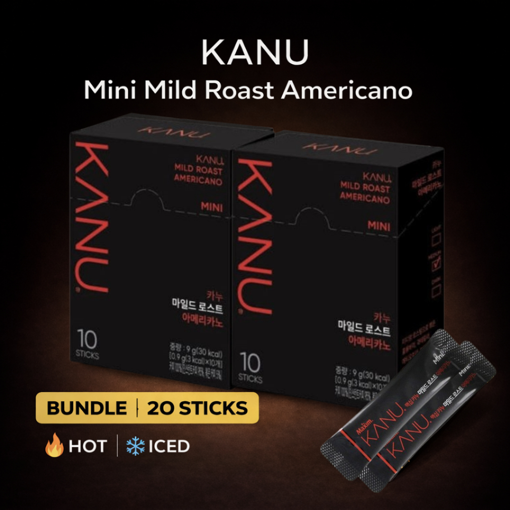 [KANU] Mini Mild Roast Americano · 0,9 g × 10 gói × 2 hộp · Tổng 20 gói