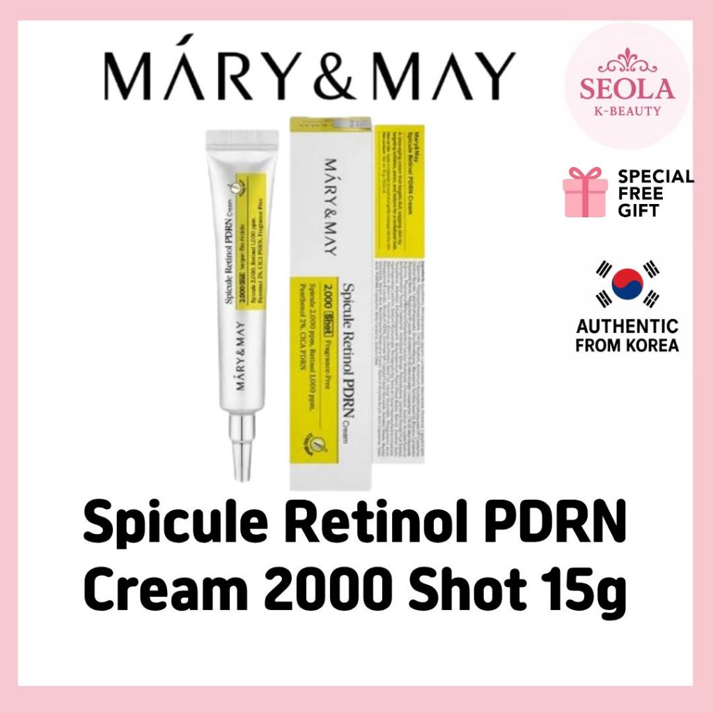 [MARY & MAY] Spicule Retinol PDRN Cream 2000 Shot / Kem dưỡng 15g