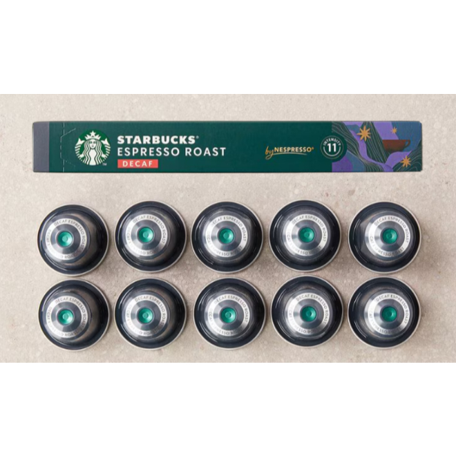 [Starbucks] Viên nang cà phê rang Decaf Espresso tương thích Nespresso (10 viên) - Rich & Caramelly