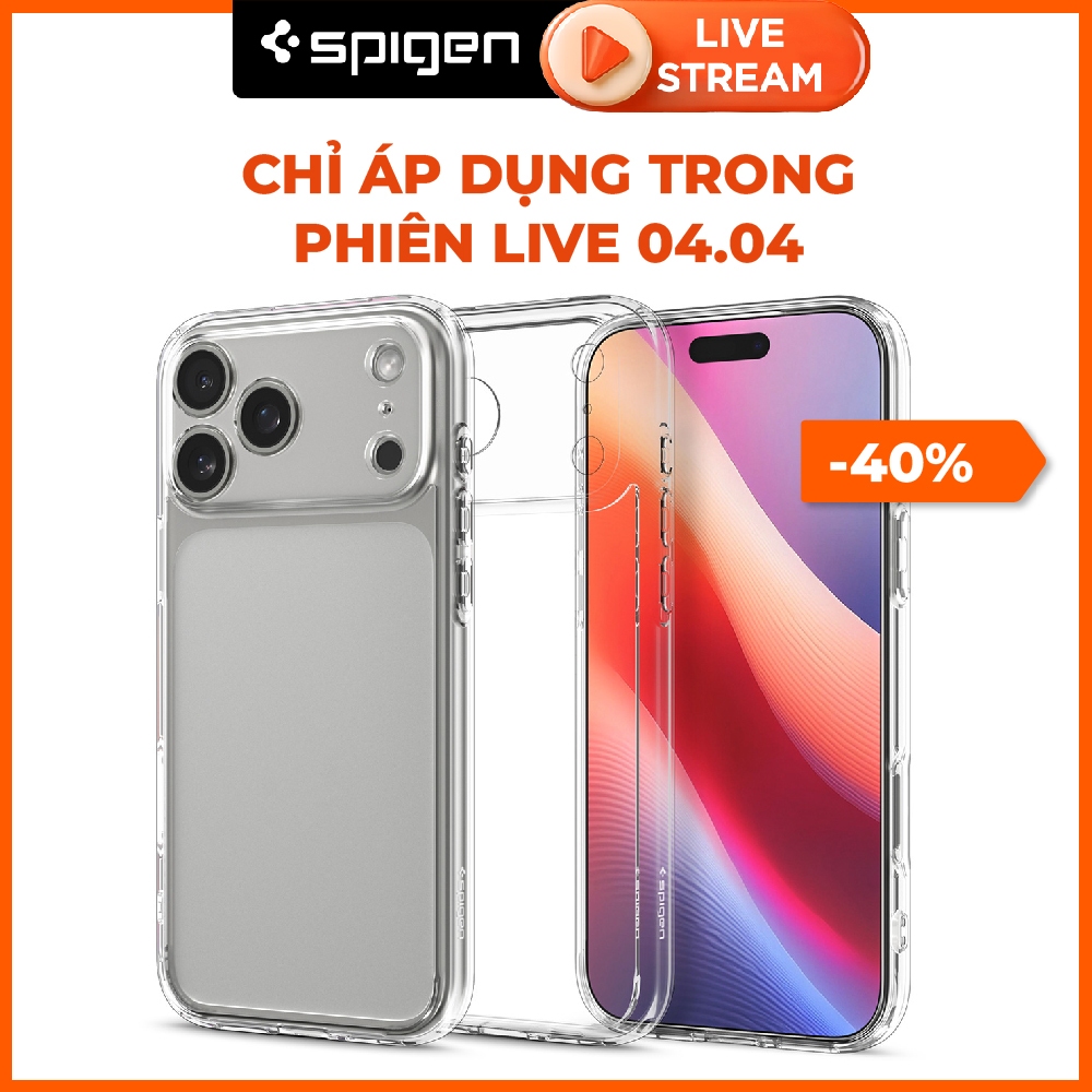 [4.4 Live] Ốp Lưng iPhone 17 Pro Max 17 Pro Air 17 16 15 Series Ultra Hybrid Spigen - Thiết Kế Trong