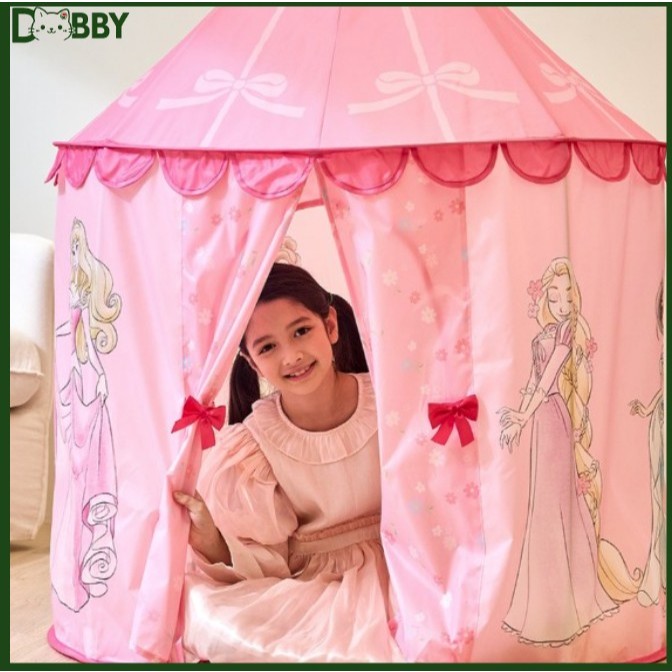 [Ngôi nhà hiện đại & Disney] Lều chơi lâu đài công chúa trẻ em 135cm Hồng & Xanh có thể gập lại Nhà 