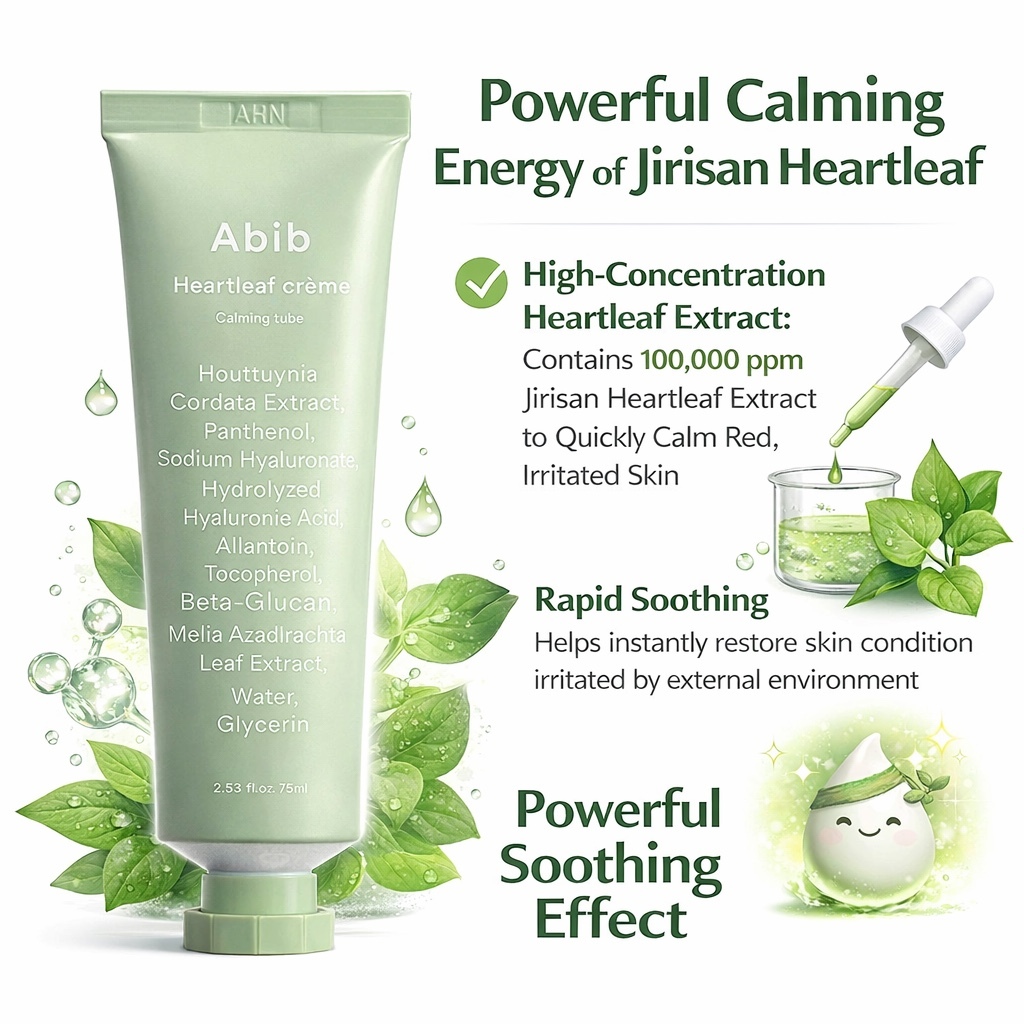 Ống Kem Dưỡng Tim Abib Heartleaf 75ml