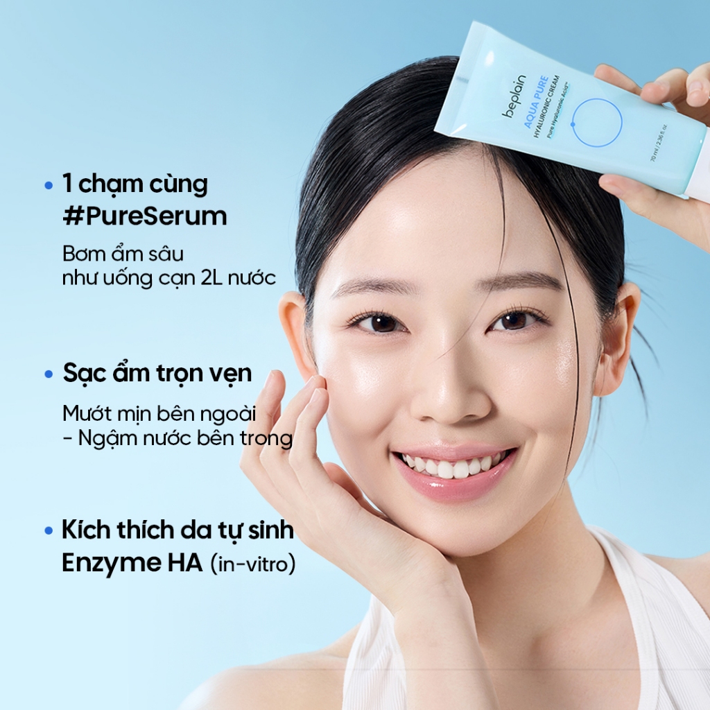 [Beplain Chính Hãng] Kem Dưỡng ẩm giúp Cân Bằng và làm Dịu Da BEPLAIN AQUA PURE HYALURONIC 70ML | BigBuy360 - bigbuy360.vn